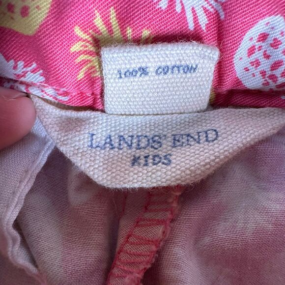 Lands’ End Boys Pineapple Print Shorts Size 10 Slim Pink Yellow Cotton Summer - Picture 5 of 10